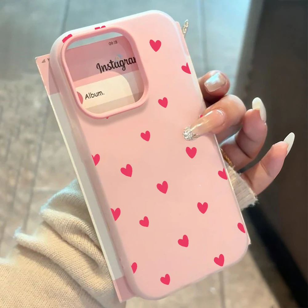 Red Love Heart Pattern Phone Case For Redmi 12 13C 14C 15C 5G 13 14 For Xiaomi Redmi Note 12 11 1014 13  Pro 4G Shockproof Cover view 2