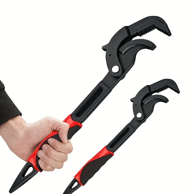 Adjustable Jaw Wrench Set, Multi-Functional Quick Open Pipe Wrench for Car, Bike & Plumbing Repairs