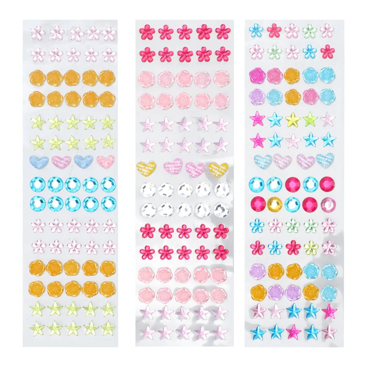 

5pcs Colored Diamond Sticker Self-Adhesive Rhinestone Stickers For Crafts Diy Scrapbook Decor Acrylic Gems Stickers Multi-Use