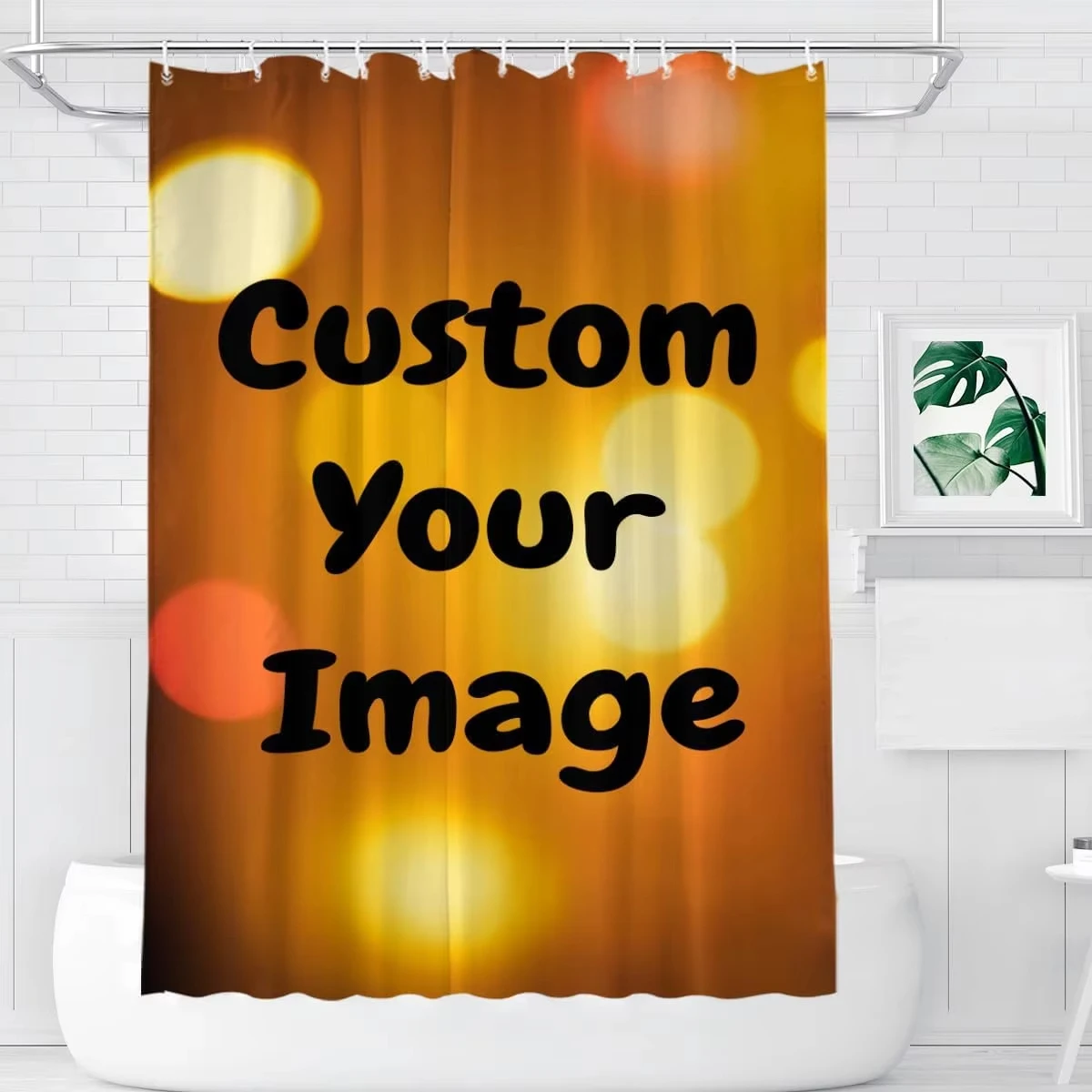 Custom Shower Curtain Personalized Photo Waterproof Polyester Bathroom Curtain Custom Text Logo Image Bath Decor With Hooks