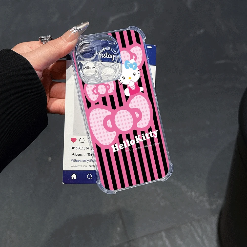 Etui na telefon Sanrio do iPhone 15 Pro, iPhone 16/15/14/13/12/11/x/xs/xs Max, przezroczyste etui dla dziewczyn, prezent Hello Kitty