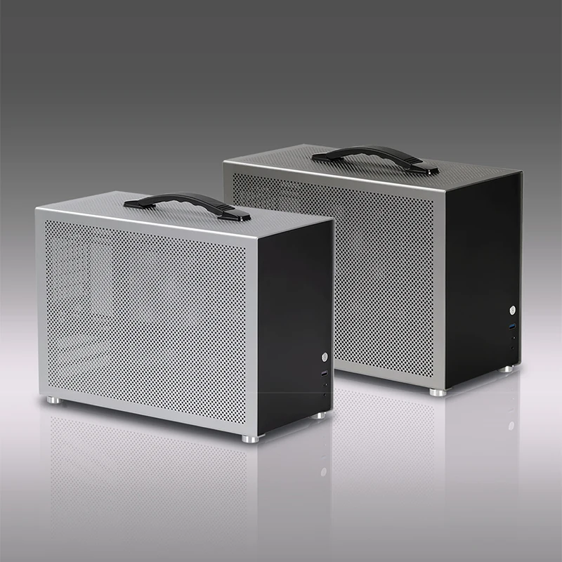 D3 Mini-ITX Case Compatible with ATX/SFX/SFX-L Power Supplies Supports 280mm/240mm All-in-One Liquid Coolers Compact Desktop Com