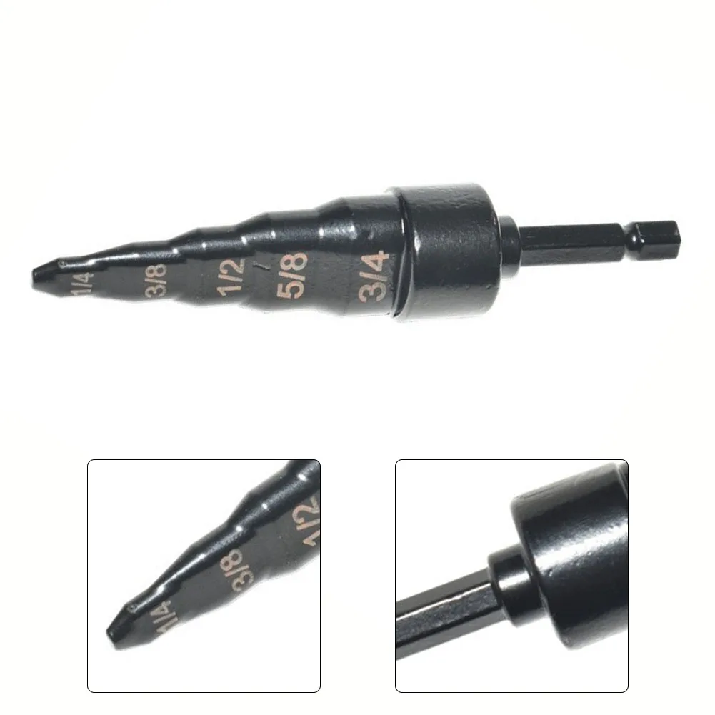 1Pc Carbon Steel Tube Expander Tool Kit For AC Repair 5 Sizes Copper Pipe Swaging Drill Bits 1/4