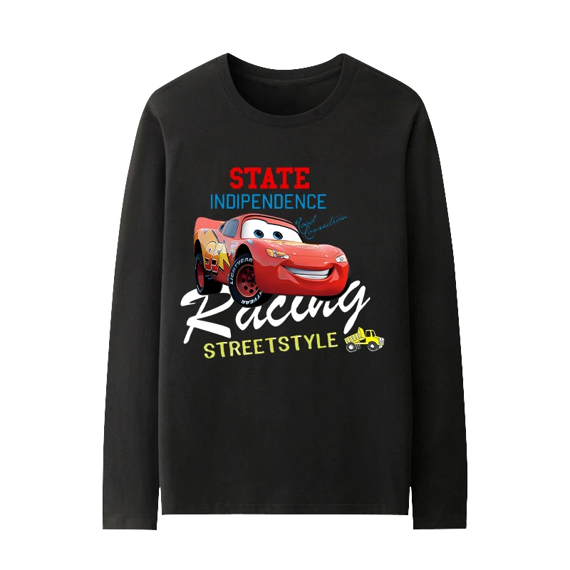 Koszulka z długim rękawem dla dzieci, jesienna, z motywem Zygzaka McQueena, wyścigów, anime, kreskówki, odzież z motywami popkulturowymi, dla chłopców i dziewcząt, modna.