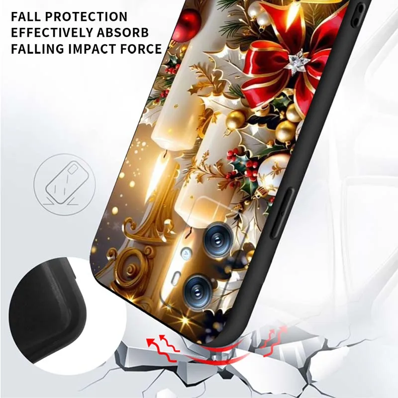 نمط عيد الميلاد ل ممن لهم رينو 5 6 7 A96 A40 A58 Realme GT A74 A78 Neo2 A74 A78 البحث X5 X3 X7 X8 غطاء أسود