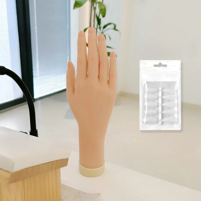 Flexible Silicone Nail Practice Hand Model, Bendable