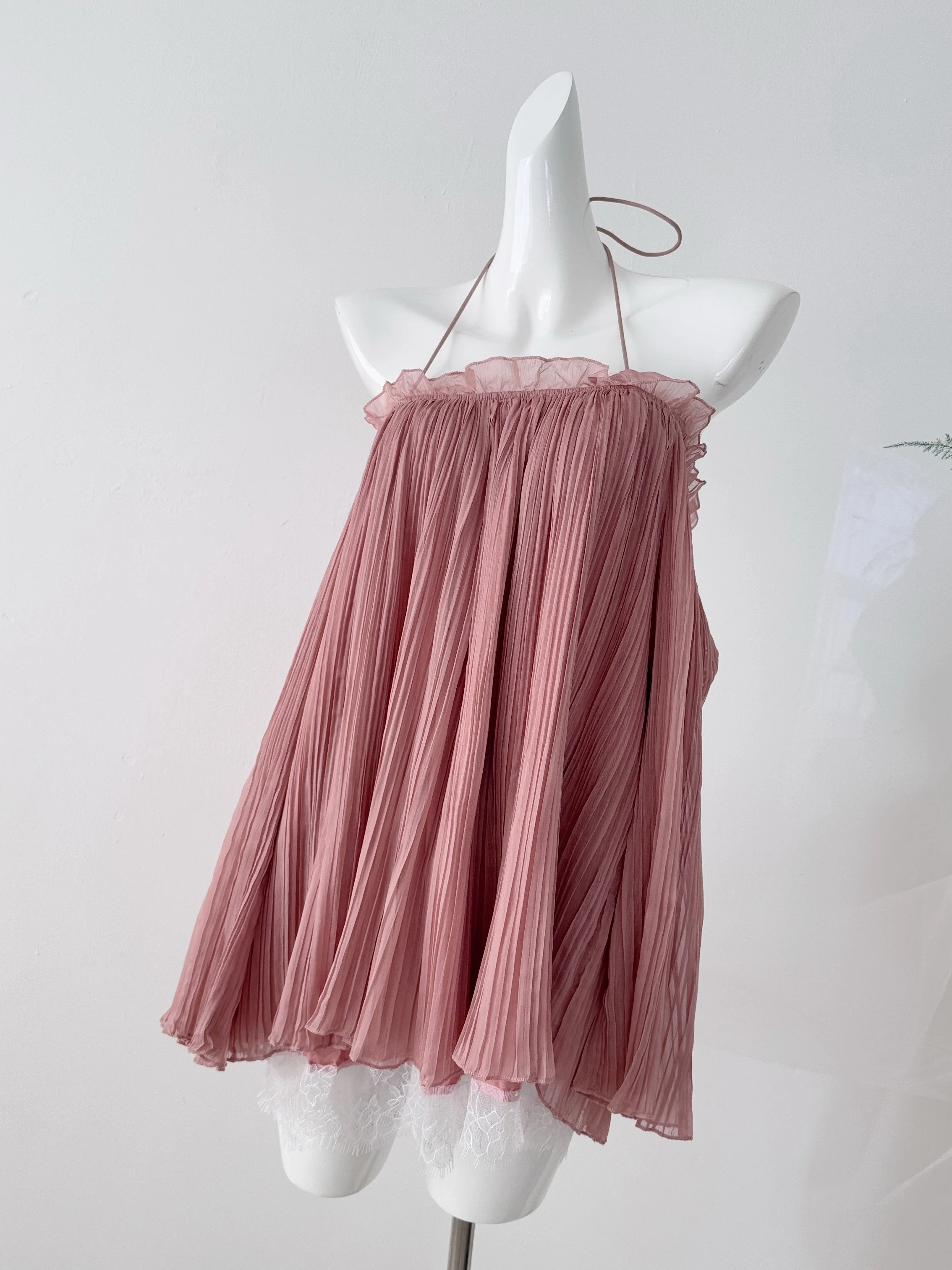 Dreamy Lace Trim One Shoulder Bell Sleeve Lazy Style Neck Hanging Shirt Commute Loose Fit H-Shape Vest No Brand Chinese Made