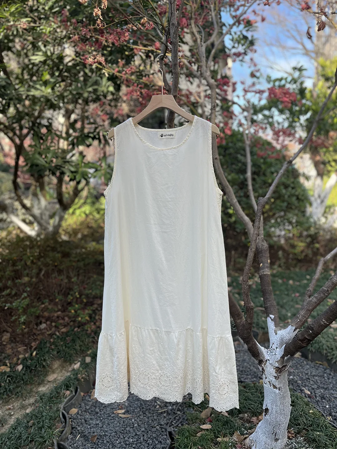 Primavera verão bordado oco guarnição colete Dr camada base desgaste interno algodão empilhável doce básico Sle Svel roun...