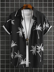 2024 Men's Fashion Digital Printed Shirt Casual Hawaiian Short Sleeve Shirt