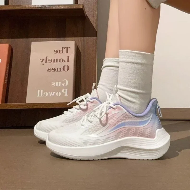 Women Sneakers Gradient Color Mesh Running Shoes Lightweight Non Slip Soft Breathable Casual Walking Athletic Training Footwear
