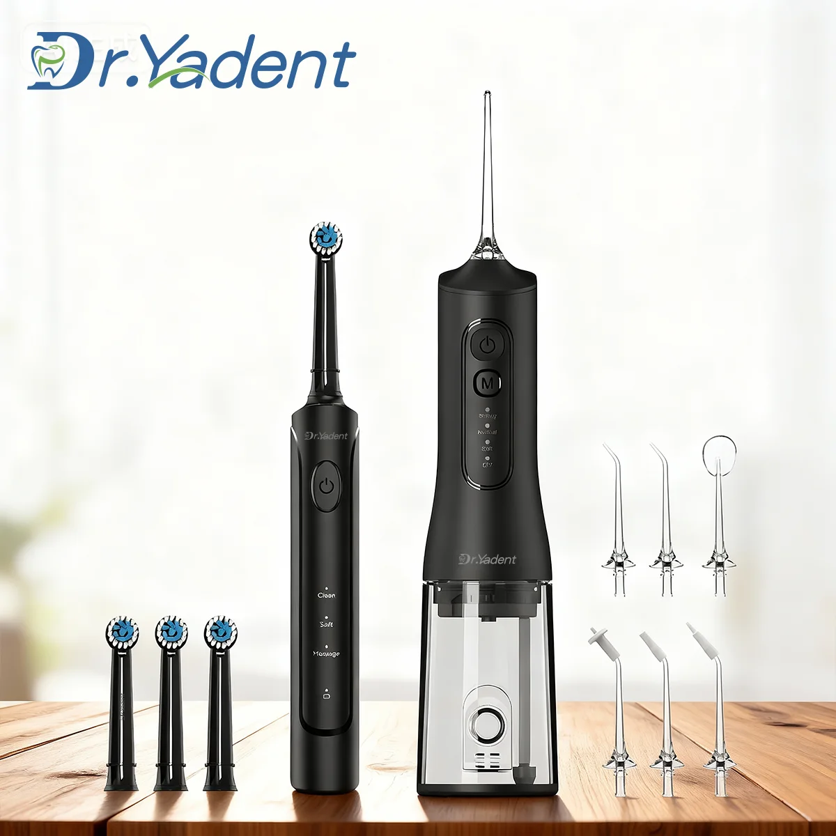 

Dr.Yadent YD2233+YD06 Rotating Toothbrush Water Flosser Bundle Deal Sensitive Gum Deep Cleaning Oral Care Gift Set for Christmas