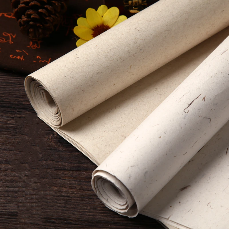 Handgemaakte Henneppapier Lange Vezel Rijstpapier Kalligrafie Chinese Schilderkunst Werken Half Rijp Rijstpapier Klassiek Rijstpapier