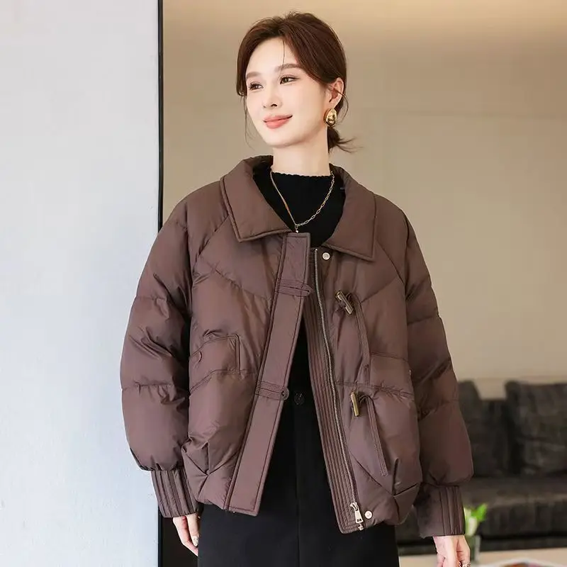 패션 라펠 플러시 코트 여성 스트리트웨어 루즈 캐주얼 지퍼 따뜻한 인조 모피 재킷 겨울 두꺼운 짧은 솜 패딩 재킷