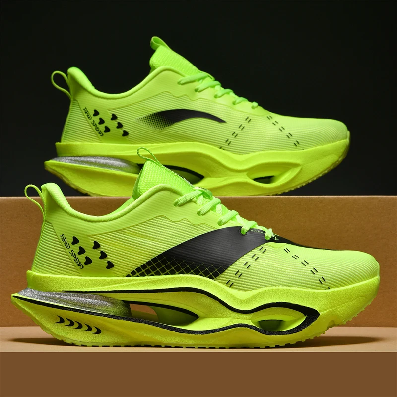 New Men's Carbon Plate Sneakers Outdoor Soft Sole Mesh Sports Shoes Running Shoes Light Anti-Slip Casual Couple Tennis Shoes