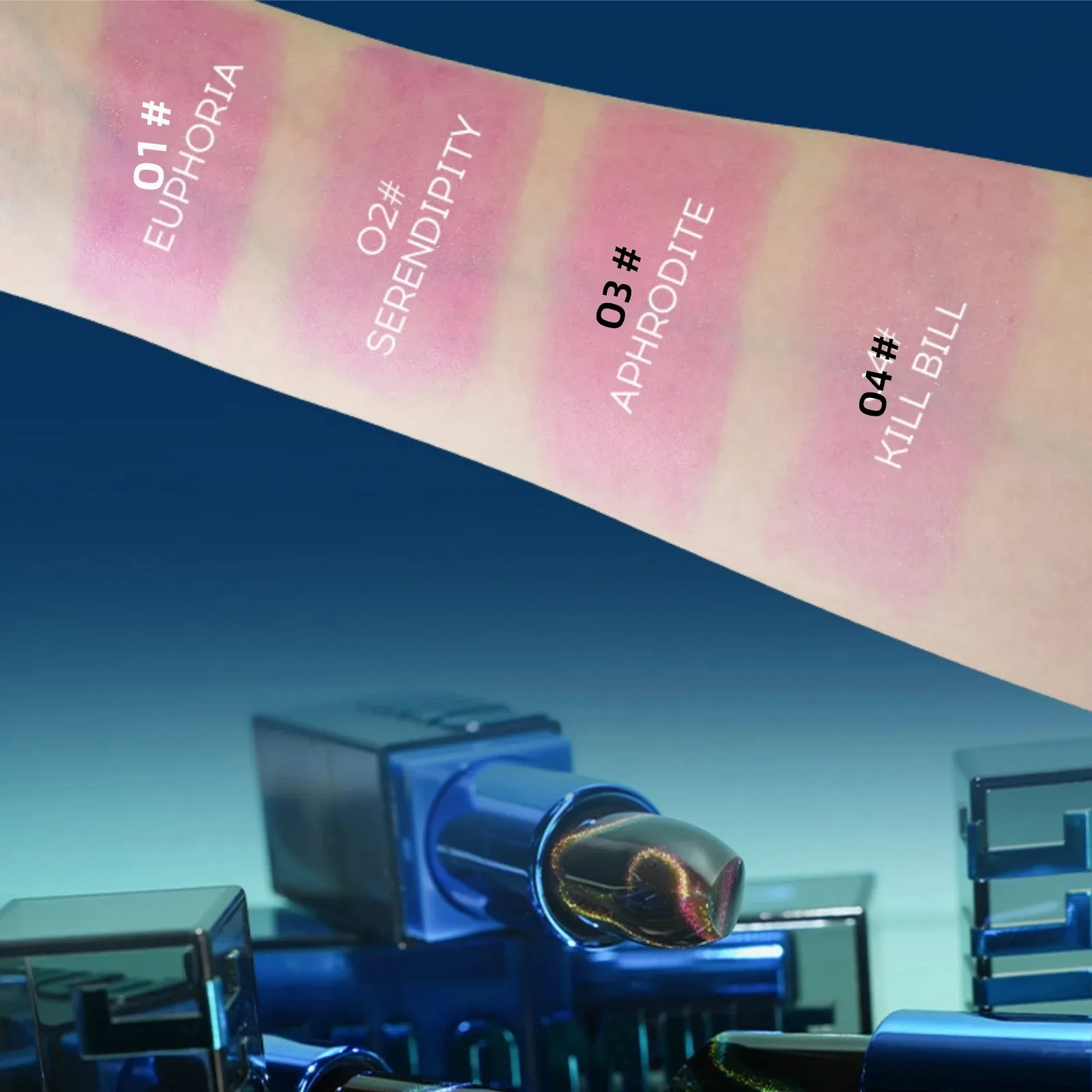 온도 변색 립글로스 세트 캣아이 웜 립스틱 다이아몬드 파인 글리터 방수 끈적임 없는 수분 립밤