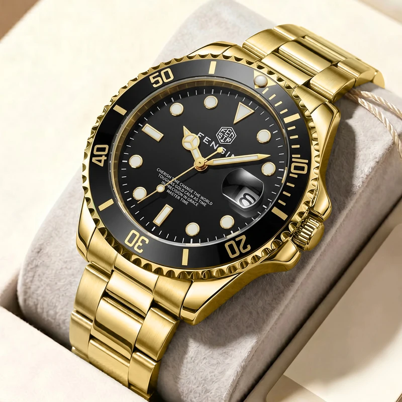 Classic Popular Men's Quartz Watch, with Calendar Display and Luminous Features, Waterproof Steel Band Model, European and American Style Men's Commuter Business Casual High-End Versatile Stylish Wristwatch, the Best G