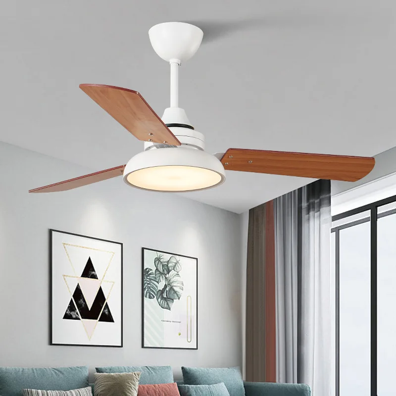 LED Wood Ceiling Fan Nordic Fan Light With Remote Control For Dining Room Parlor Restaurant Decor Modern 42 48 Inch Fans light