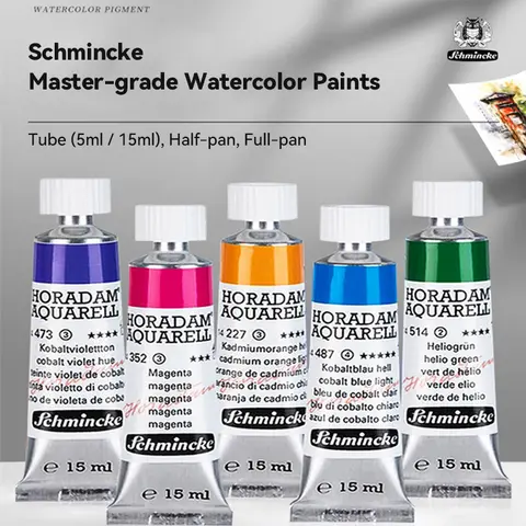 Schmincke Watercolor Paint Academy Grade 15ml/0.5 Fl Tubular Illustration Watercolor Paint Painting Acuarela Artists Supplies
