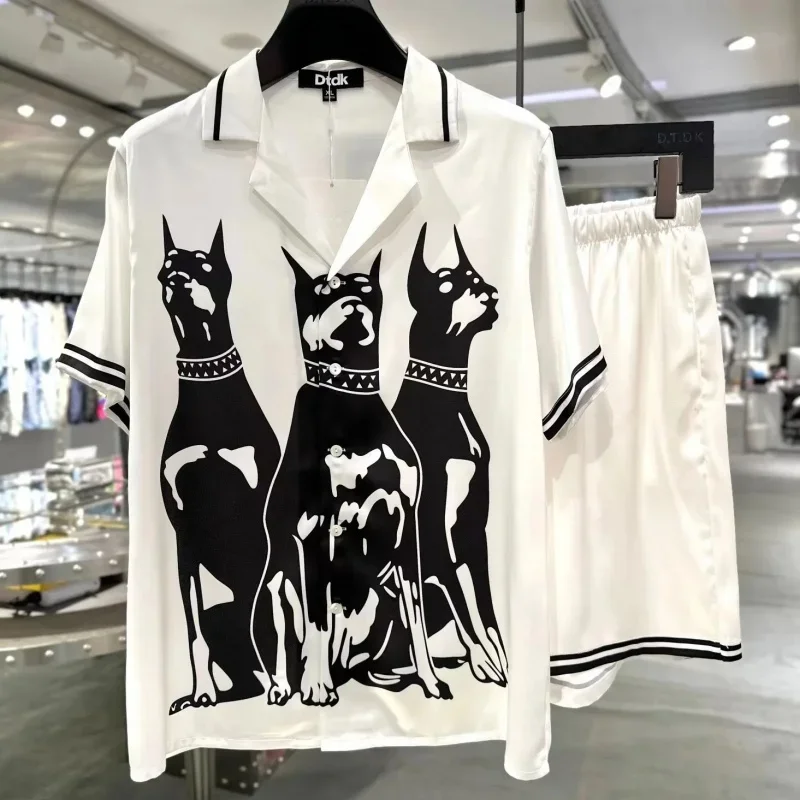 Fashion Men's Sets 2025 Runway Luxury European Design Party Style Men Clothing Ropa Hombre Camisa Masculina 2 Piece Set For Men