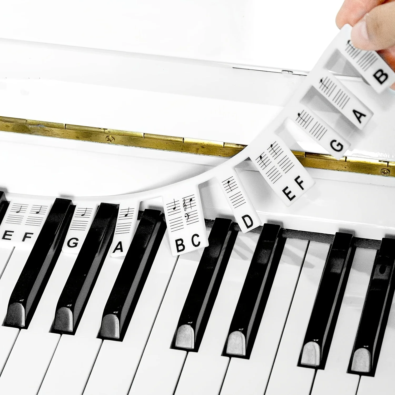 Piano Keyboard Note Labels Removable -88Key Full Size Silicone Piano Key Stickers Guide for Beginners Reusable Comes