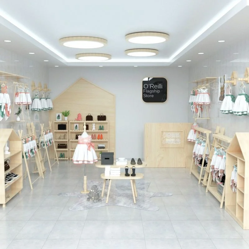 custom.Modern Retail Kids Clothing Display Stand Store Furniture Display Rack Contemporary Clothing Stores