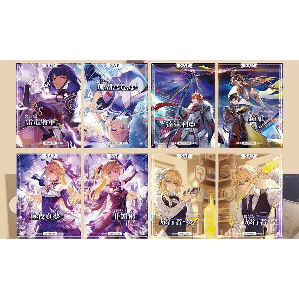 Genshin Impact Cards Anime Game TCG Collection Pack Booster Box Rare SSR Surrounding Family Toys Children Gift