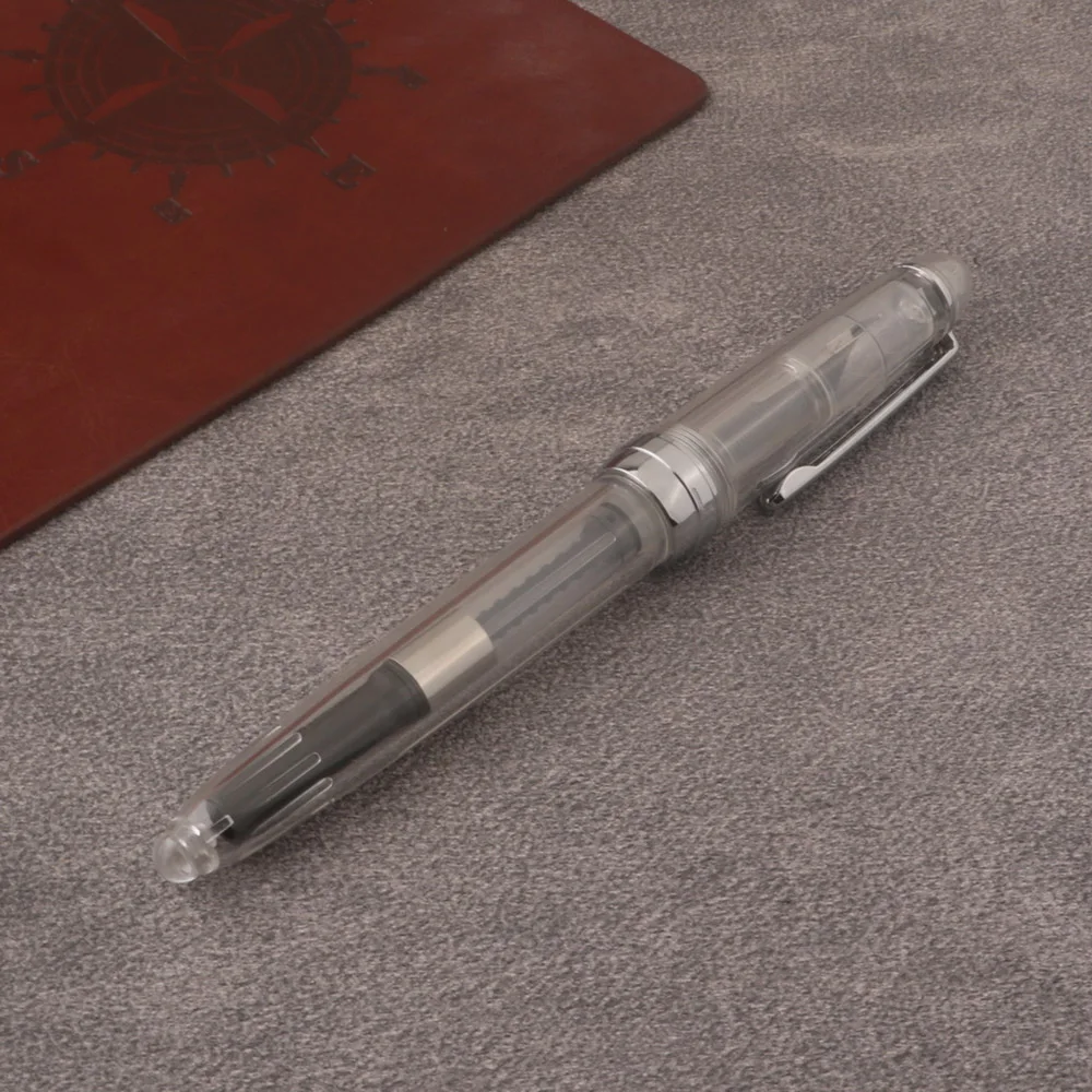 Hochwertiger Naginata-Nib-Füllfederhalter, transparent, 1,0 mm, Schreibwaren, Bürobedarf, Unterschriften-Kalligrafie-Tintenstifte – Detail 5