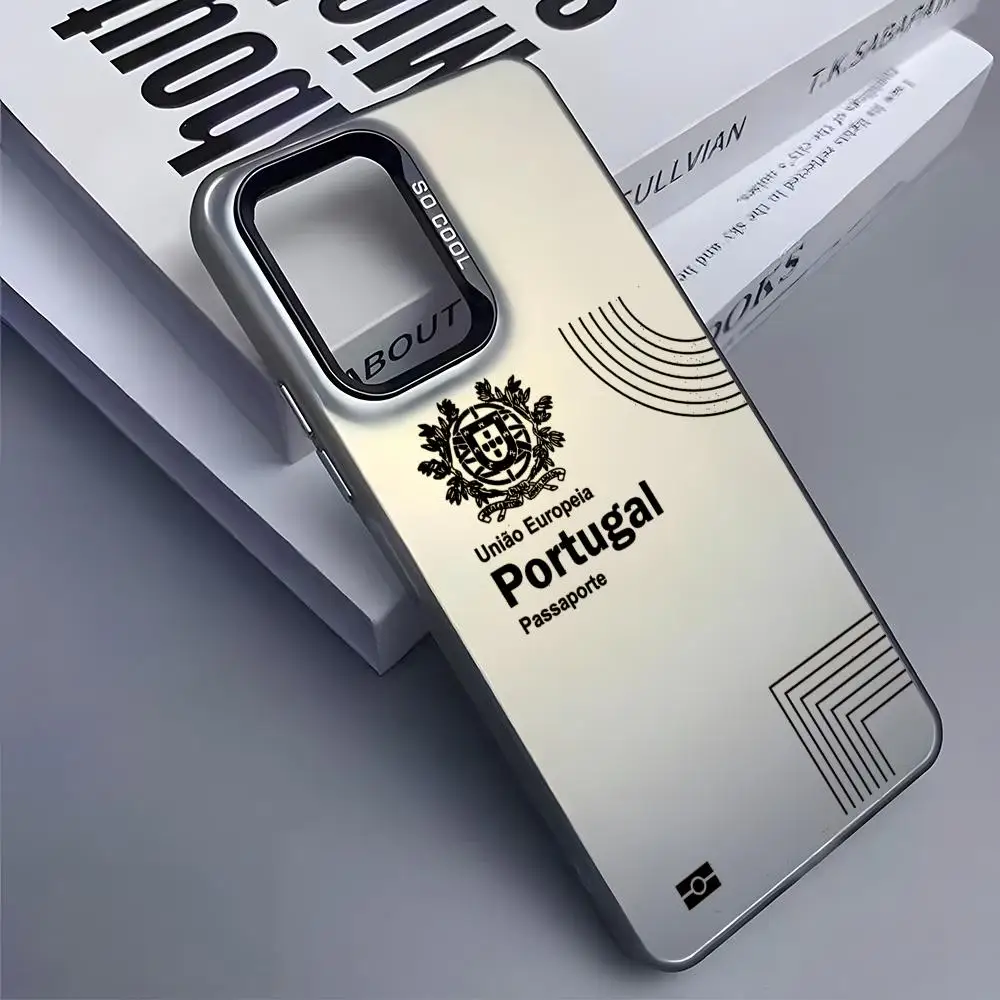 Cool Portugal Passport Phone Case Laser Matte Case for Samsung S25 S24 S23 S22 S21 Ultra Plus Shockproof Hard Back Cover - view 2