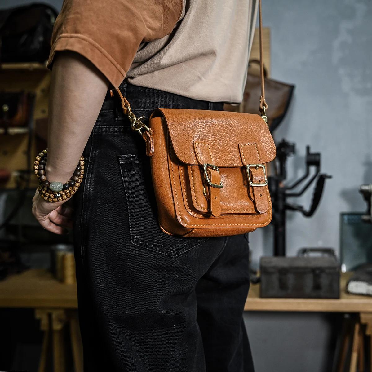 Prosta, literacka torebka damska na ramię ze skóry garbowanej roślinnie, lekka, codzienna, z prawdziwej skóry, urocza torebka crossbody dla kobiet.