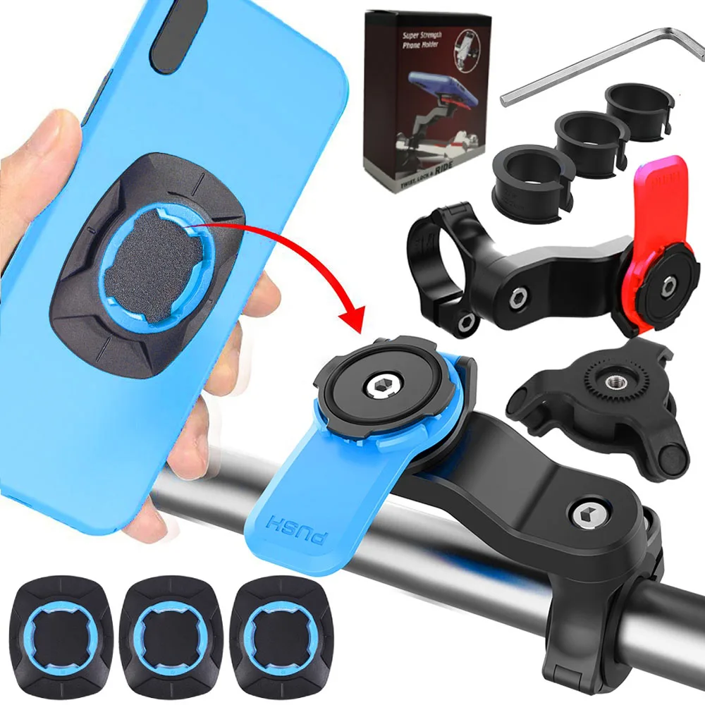 

Motorcycle Bike Phone Holder Anti-Shock Phone Bracket Stand 360° Rotatable Navigation Support Vibration Damper Bike Phone Stand