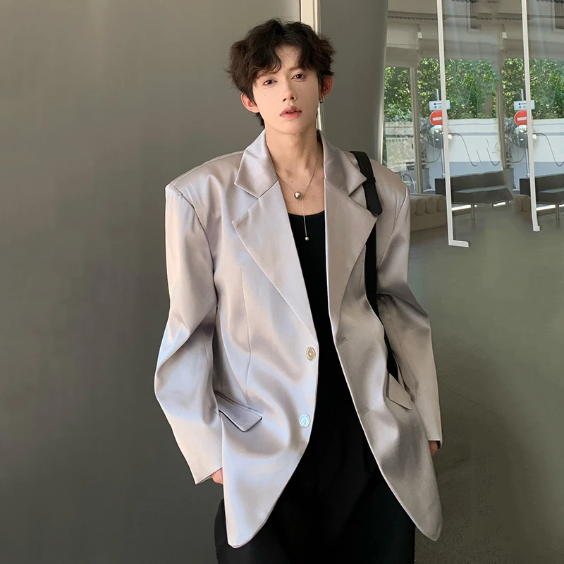 IEFB New Fashion Men's Blazers Solid Color Loose Single Braested Casual Male Suit Jackets Korean Style Menwear Trend 9C6999