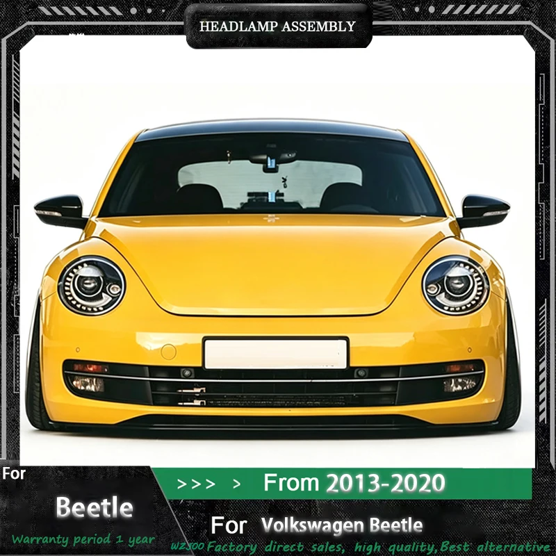 For VW Beetle 2013-2021 Car Front Lamps Assembly Upgrade High Configure Pearl Bead Style Auto LED Headlights Lens Accessories