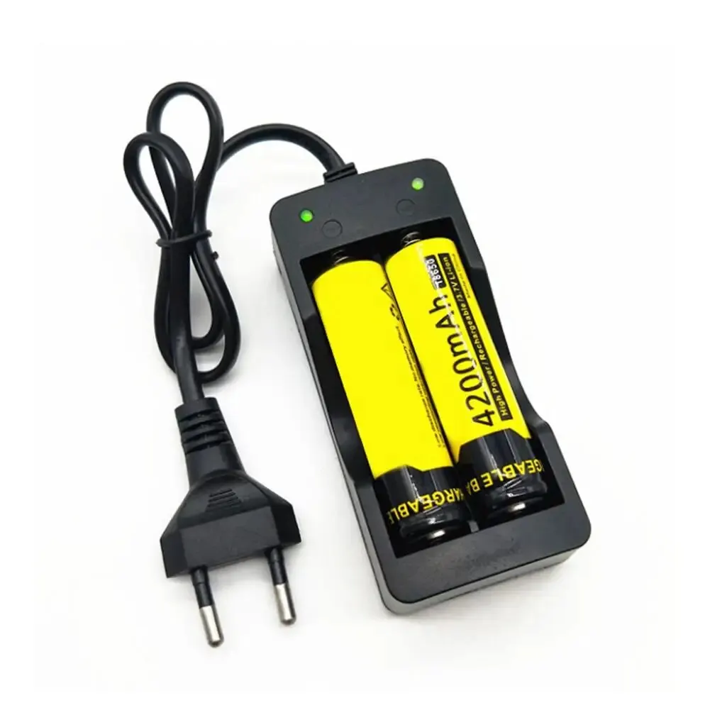 18650 Dual Charging Battery Charger With Cable Flashlight Dual Slot Smart Lithium Battery Charger Adapter