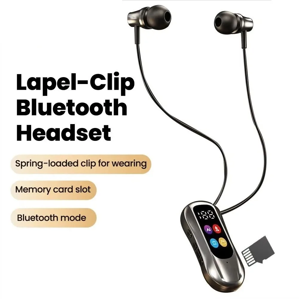 S30 Collar-Clip Bluetooth Headset Wireless Headphones With Mic HD Calling BT Earphones Variable Sound Earbuds Support