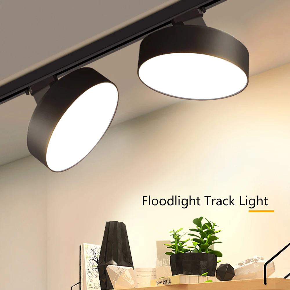 Modern Indoor Track Light Led Ceiling Rail Lighting Fixture 360° Rotation Ceiling Lighting 9/12/18/24W for Living Room Kitchen