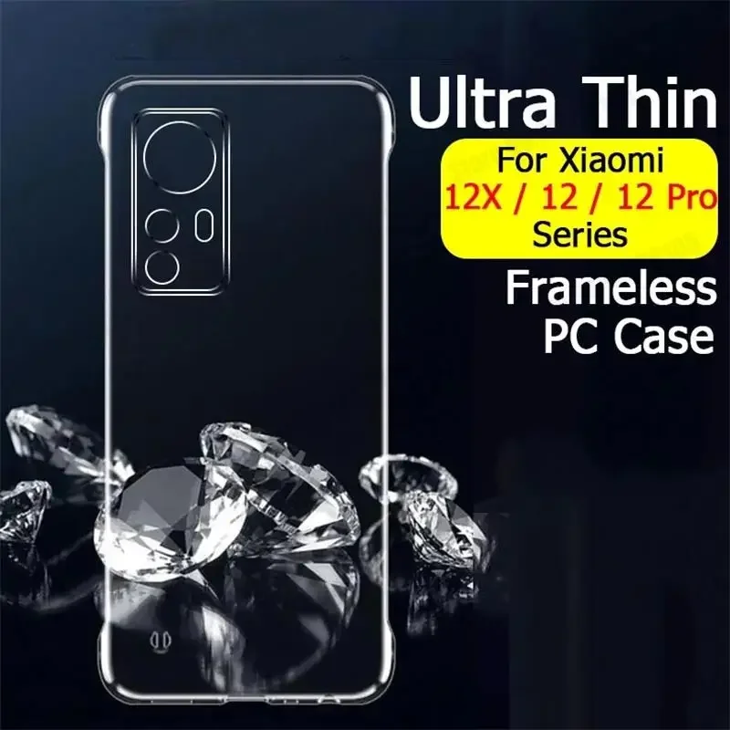 For Xiaomi 12 Pro HD Transparent Frameless Phone Case For Mi 13 Mix4 11 Lite 10S 10T Pro 14 Ultra Slim Hard PC Borderless Cover