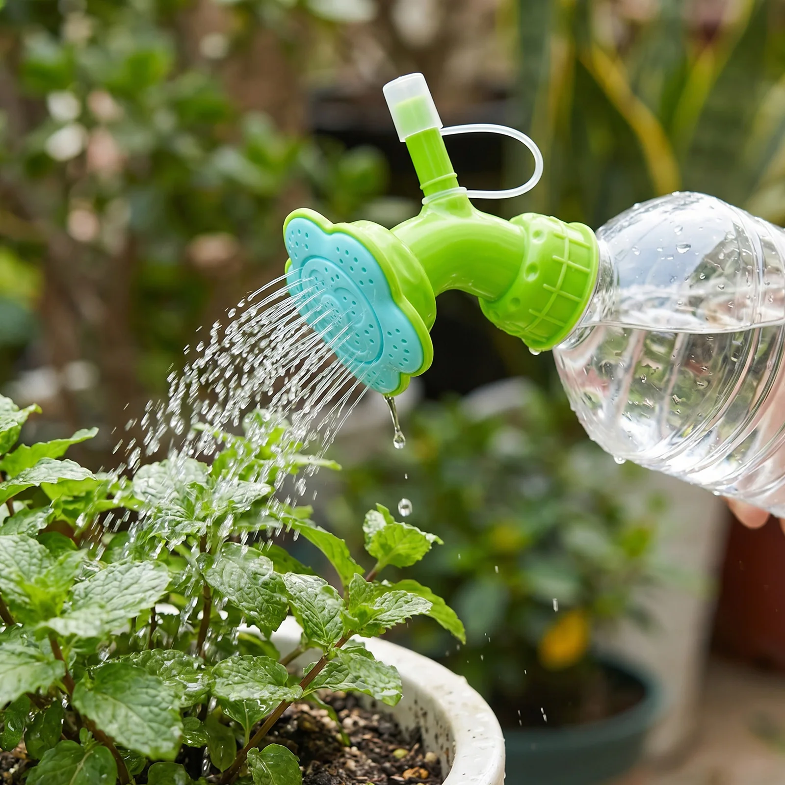 Plastic Dual Head Watering Can Nozzle DIY Mini Irrigation Head Watering Can Sprinkler Head for Indoor Seedlings and Plants