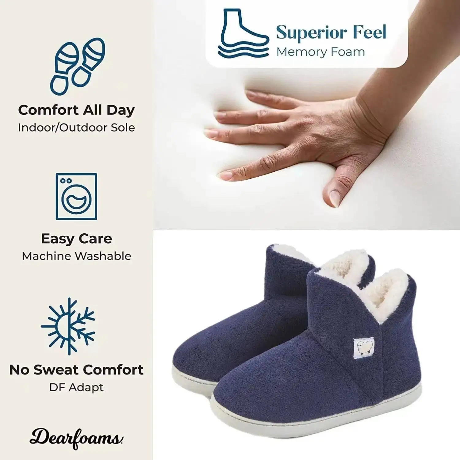 

Man Women Cotton Boots Memory Foam Winter Cotton Slippers Warm Foot Thickened Fleece Design Adult Postpartum Shoes