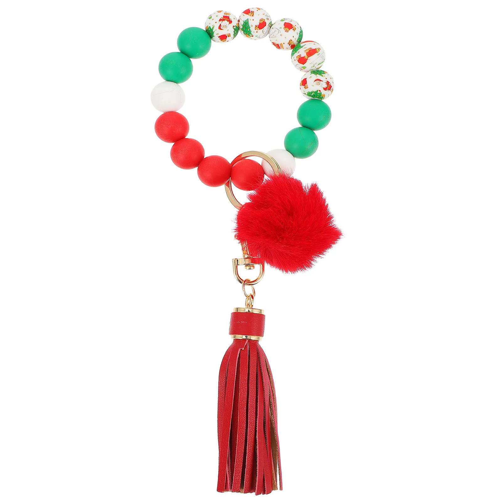 

Tassel Bracelet Keychain Cute Wristlet Keychains Strap Wristband with Chic Colorful Bag Charm