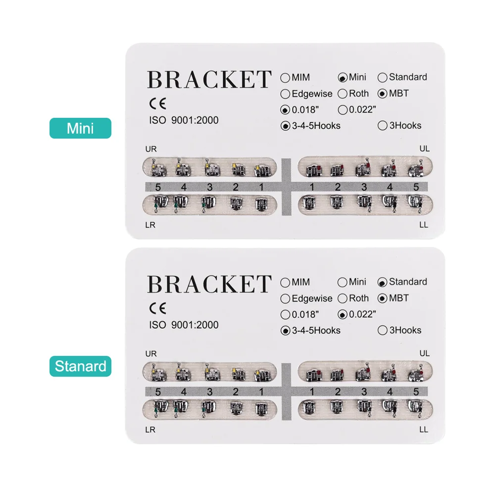 ELIJAH 1pack Dental Orthodontic Mini Roth Bracket Standard MBT Metal Braces Dental Orthodontic Edgewise Brackets