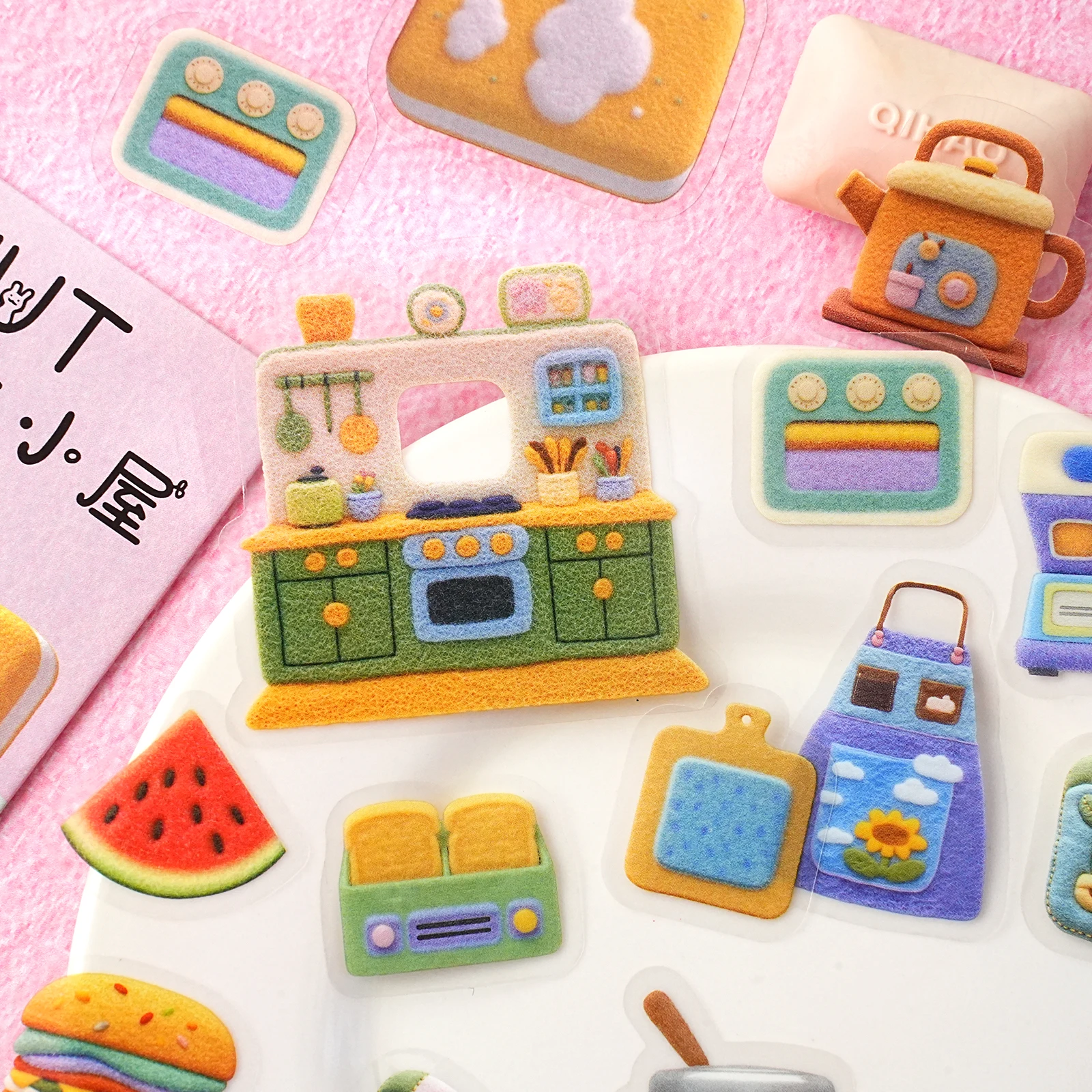 30 graziosi adesivi in feltro stile coreano per laptop, custodie per telefoni, album, bottiglie d'acqua, valigie, regali per bambini, regali di compleanno