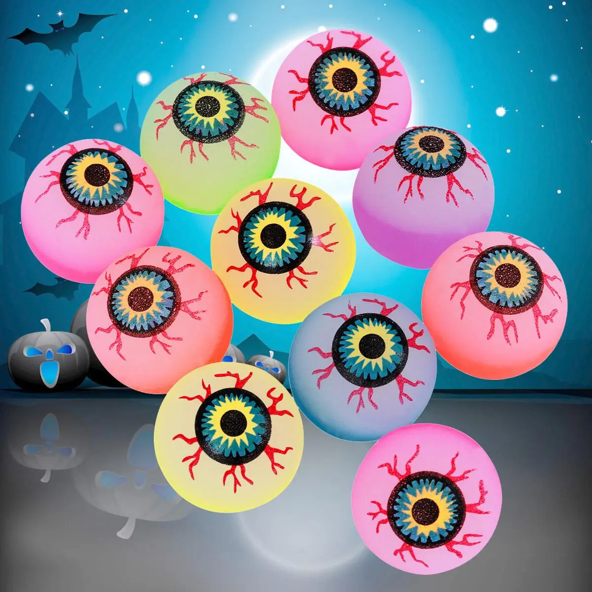 20 pçs bola de salto brinquedo elástico cor brilhante jogando bola saltando bolas de brinquedo criança atividade fitness material ecológico