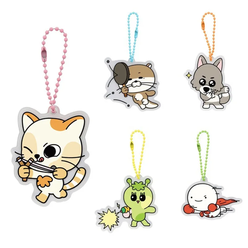 NEXTDOOR Peripheral Keychain Cute Cartoon DALRING CAT Animal Keychain Acrylic Keyring Bag Pendant Jewelry Accessories Prop