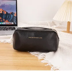 Borsa da viaggio portatile impermeabile per cuscino in pelle PU da donna, borsa per il trucco portatile