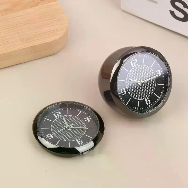 Car Clock Luminous Mini Automobiles Internal Stick-On Digital Watch Mechanics Quartz Clocks Auto Ornament 40mm