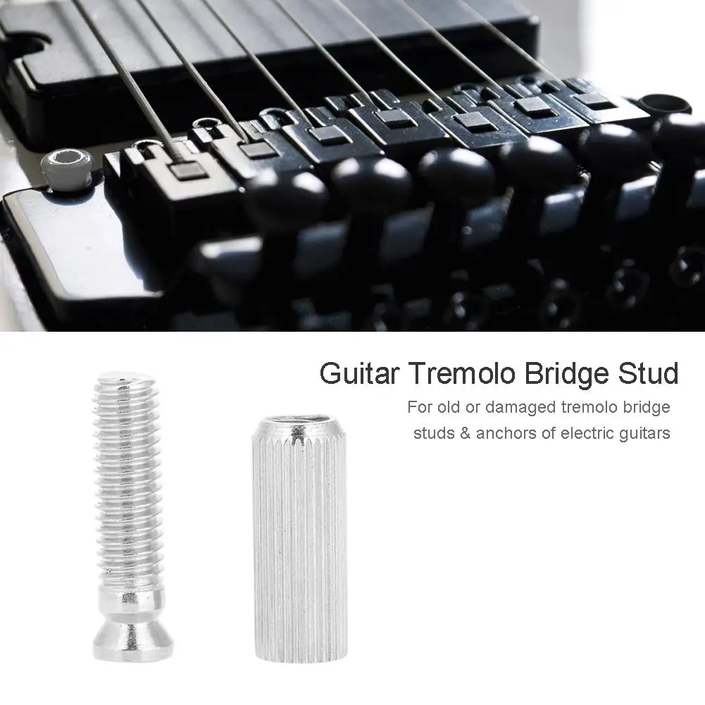 2 Pcs 8mm Adjustable Silver Tremolo Bridge Studs & Anchors for  Guitar for floyd Rose