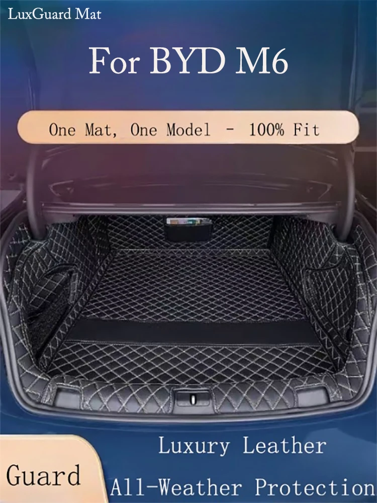 

Для BYD M6 2024 2025 семь сидений полный объемный коврик для багажника, подкладка для багажника, аксессуары для лотка