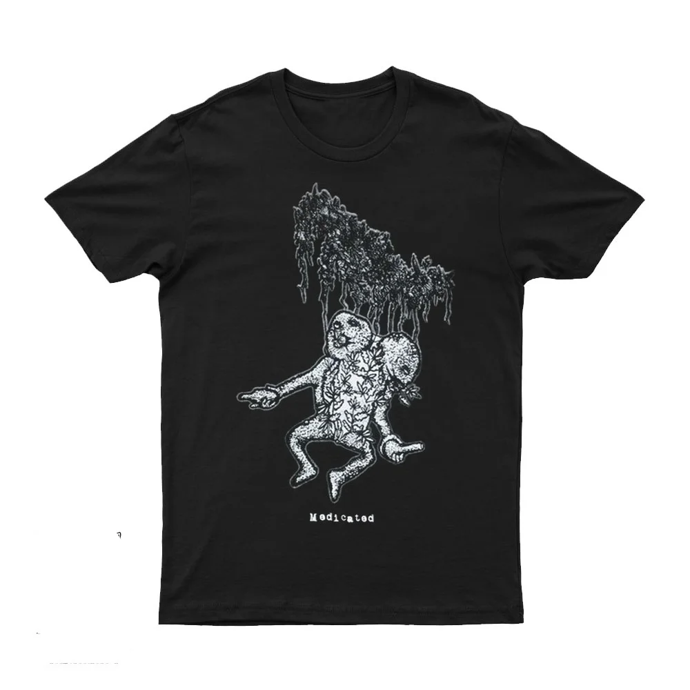 2025 Nuevo MASSIVE GORE BULGE - MEDICADO Impreso Unisex Moda urbana Moda Manga corta con cuello redondo de algodón puro