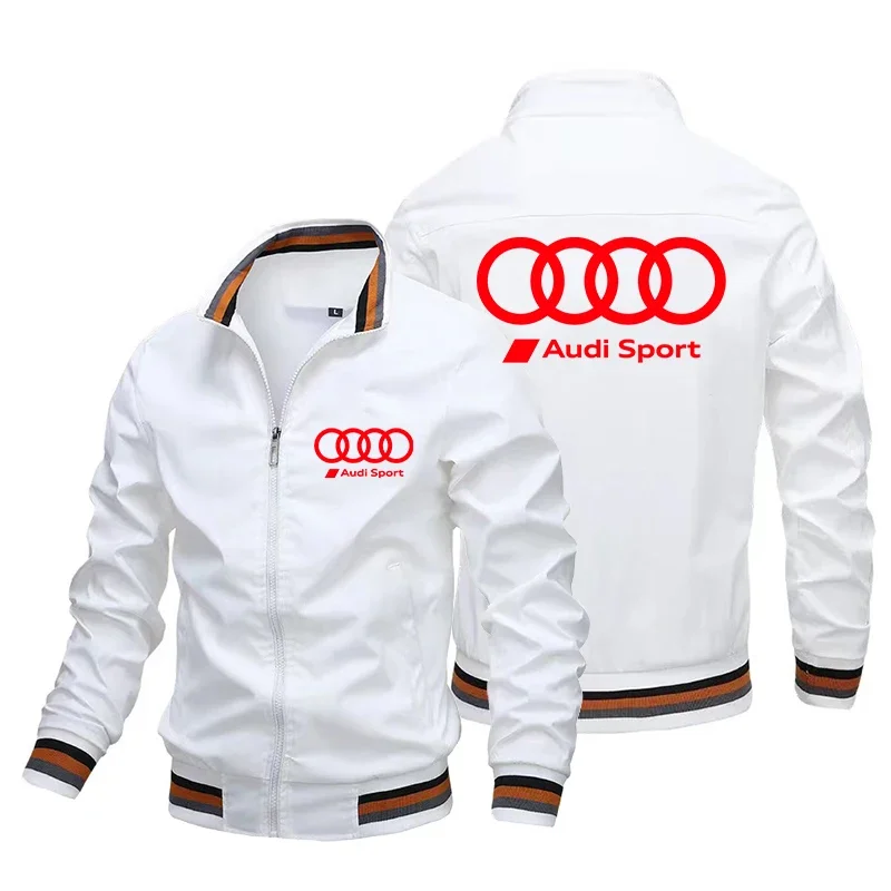 Audi Sport Jacket 2024 New Trendy Men's Motorcycle Jackets Racing Logo Print Jacket Windbreaker Loose Biker Jacket Audi Clothing