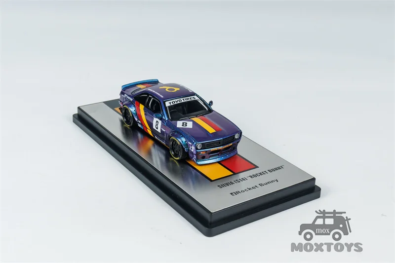 INNO 1:64 SILVIA S14 #8 ROCKET BUNNY Purple Diecast Model Car